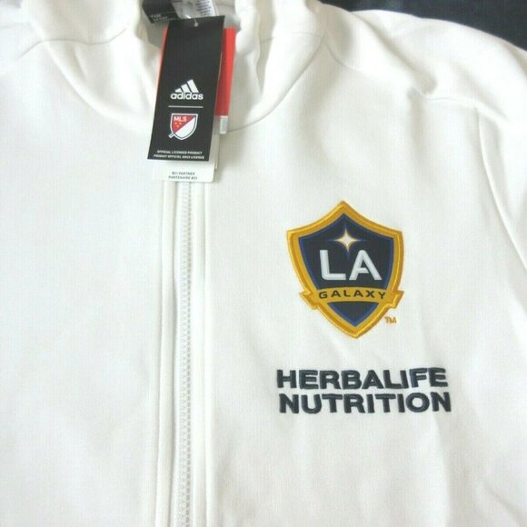 COPY - Adidas Men's LA Galaxy Soccer Travel Full zip Hoodie Jacket White Blue N… - Picture 5 of 5